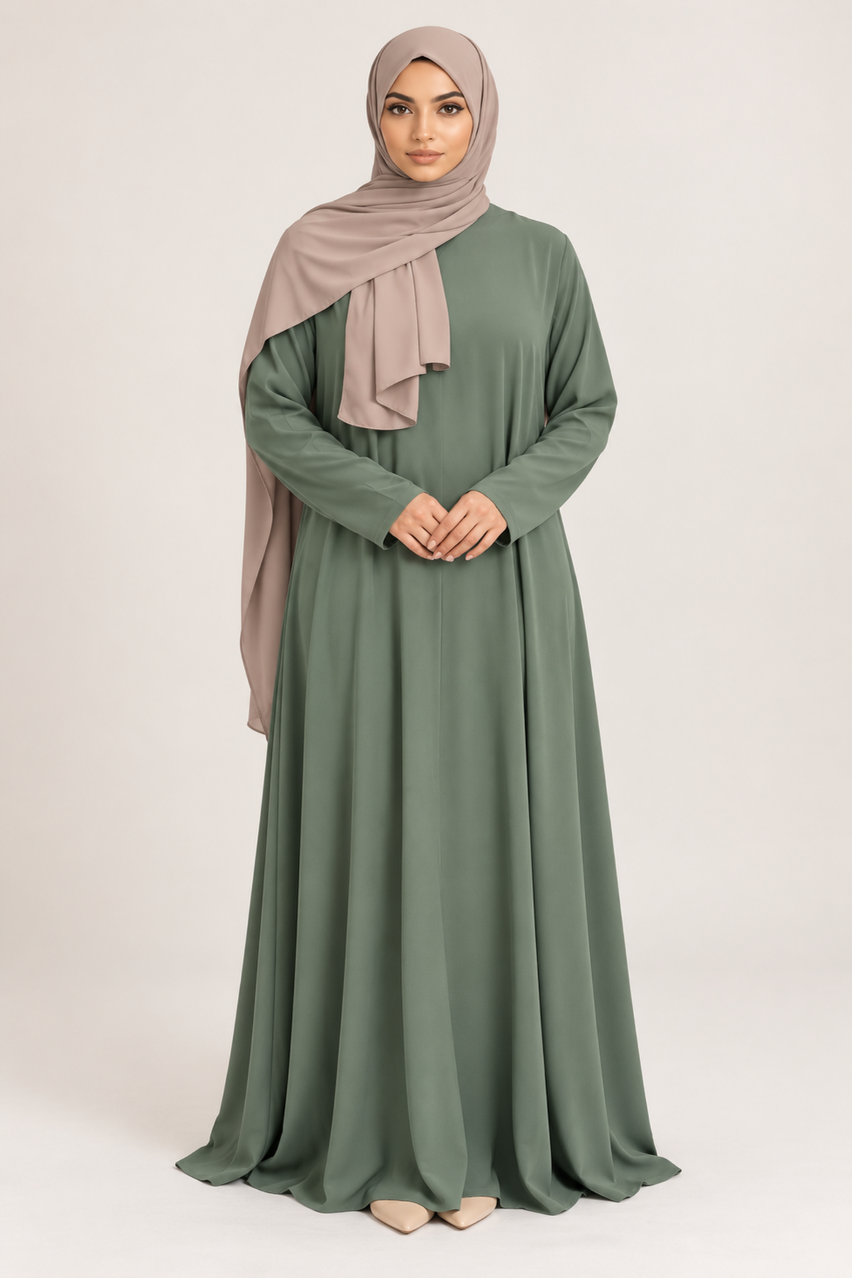A lijn abaya- Groen - vooraanzicht