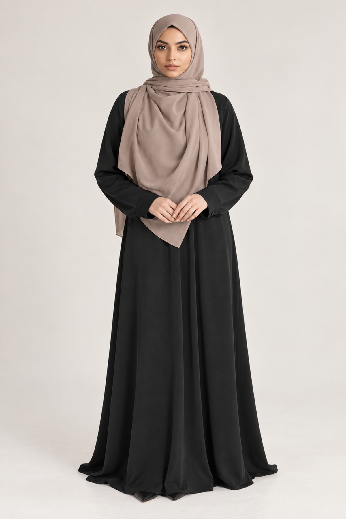 A lijn Abaya- Zwart - vooraanzicht
