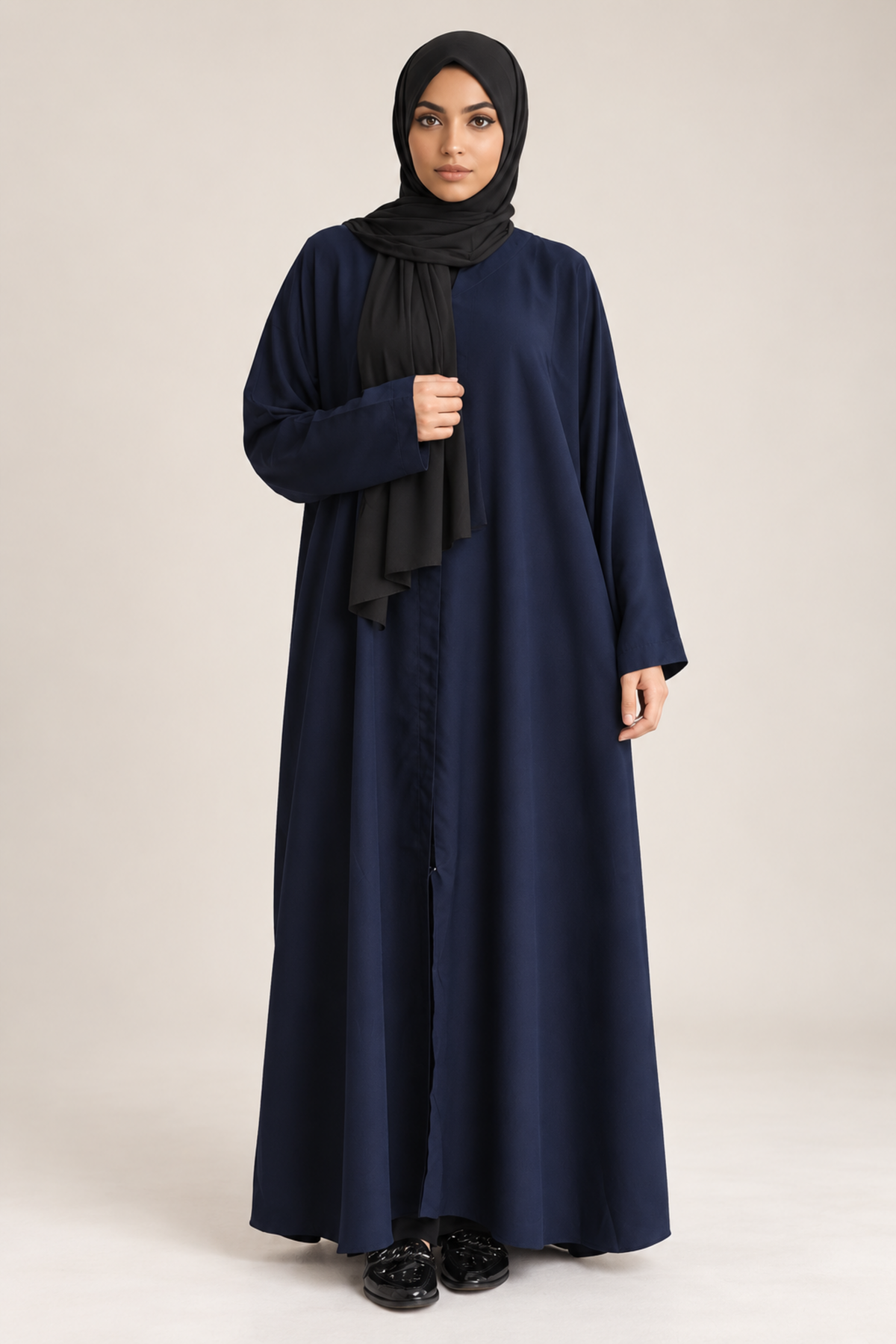 Donker blauwe kimono - vooraanzicht