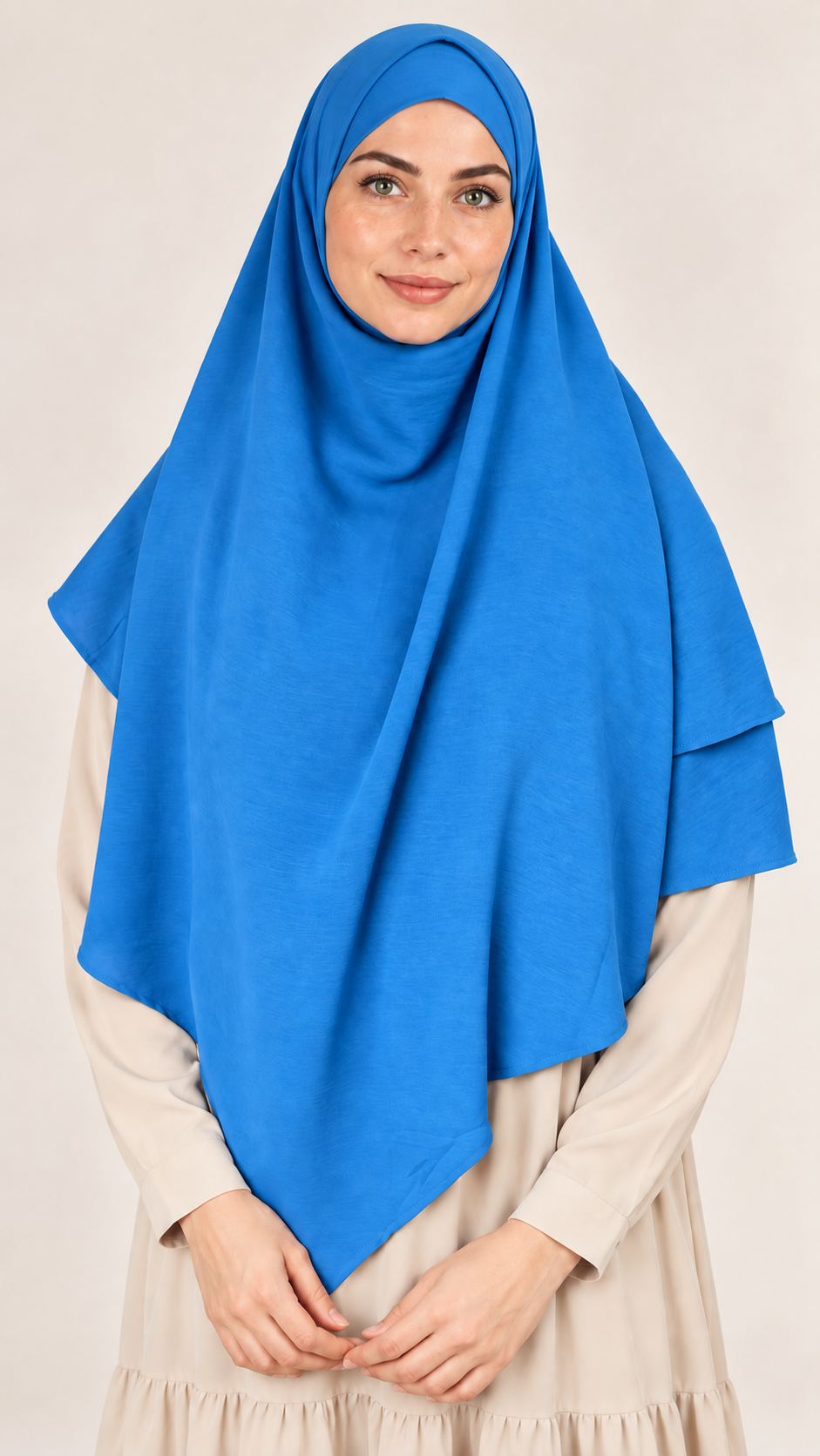 Khimar Jazz 2 laags blauw - vooraanzicht