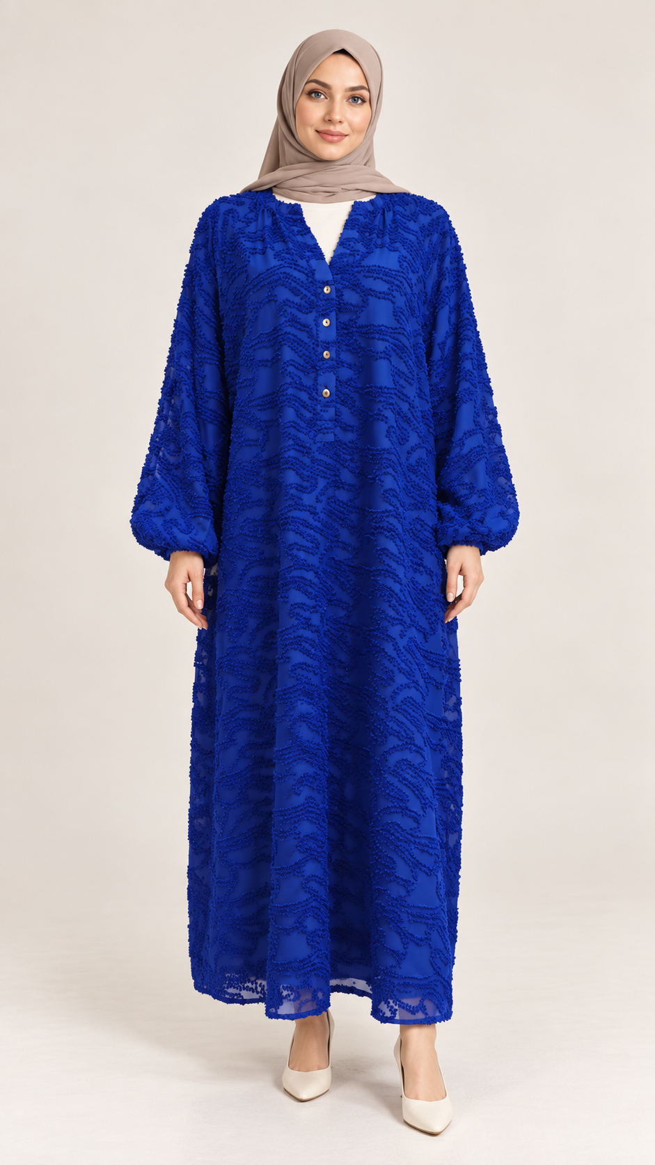 Midi dress Royal Blue - vooraanzicht