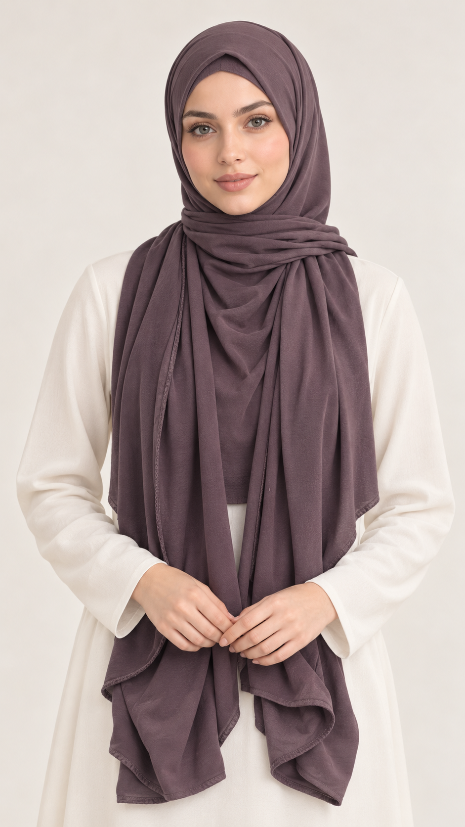 Premium stretch jersey Cappuccino Dark Brown - vooraanzicht