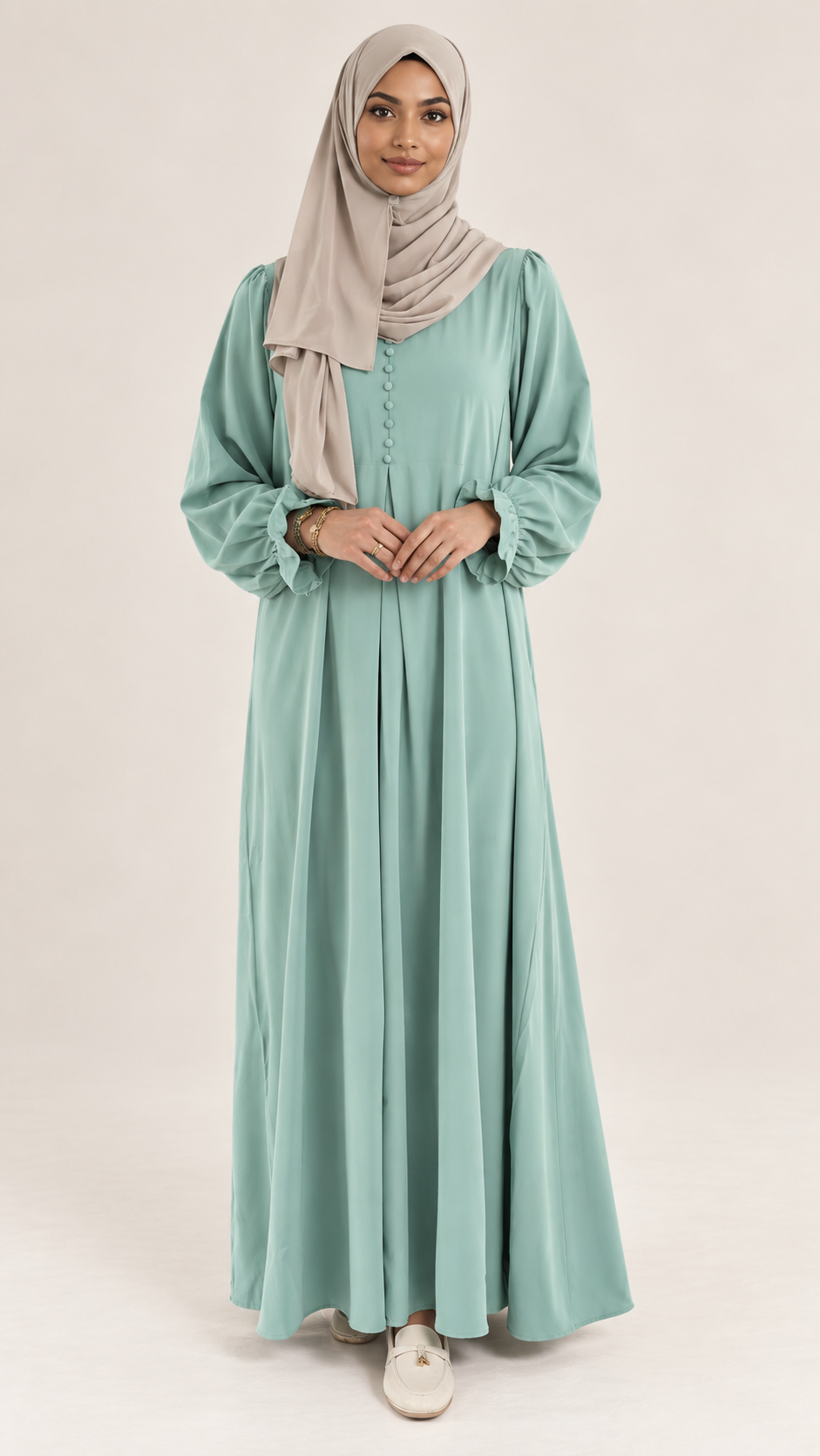 Nora dress- Mint - vooraanzicht