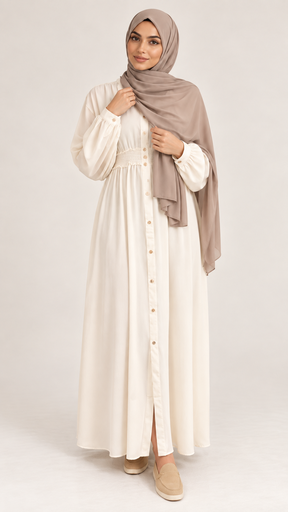 Maxi dress Yasmin Wit - vooraanzicht