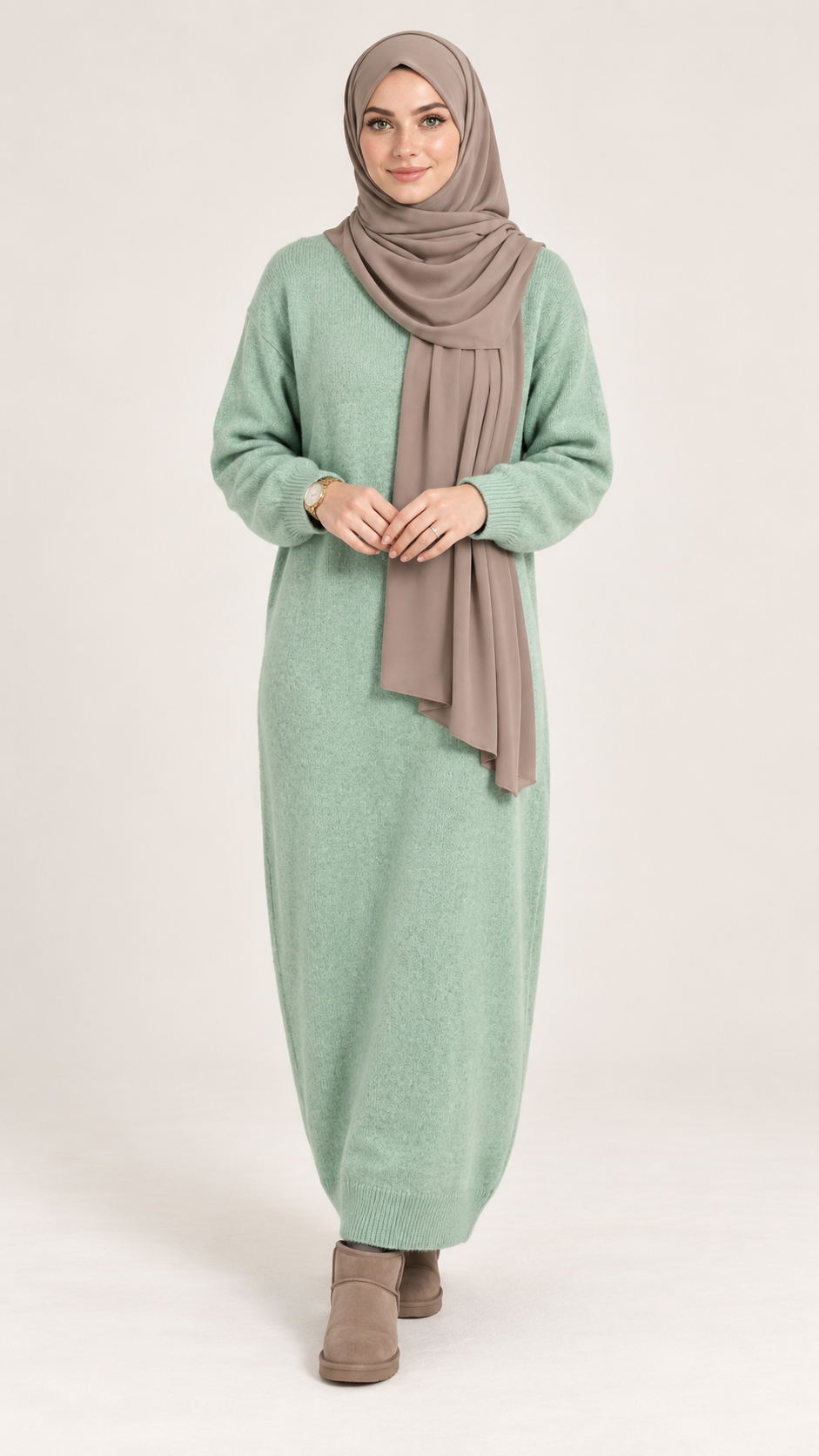 Wollen sweater met hoge kraag - vooraanzicht