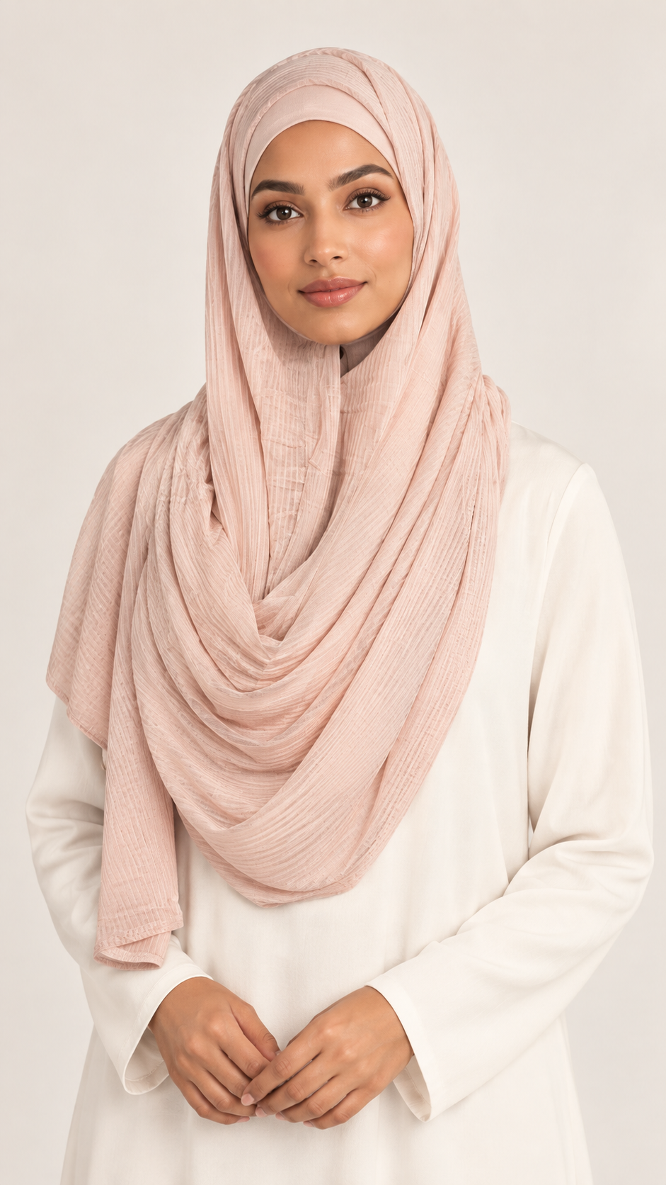 Ribbed stretch sjaal- Oud Roze - vooraanzicht
