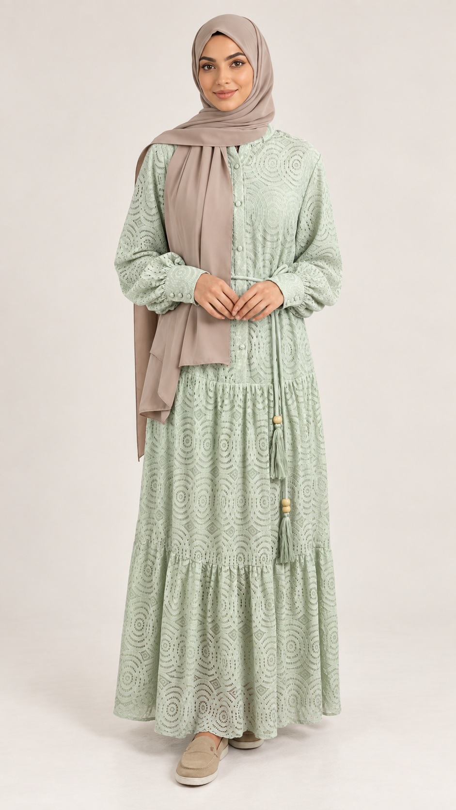 Maxi dress Sanae Mint - vooraanzicht