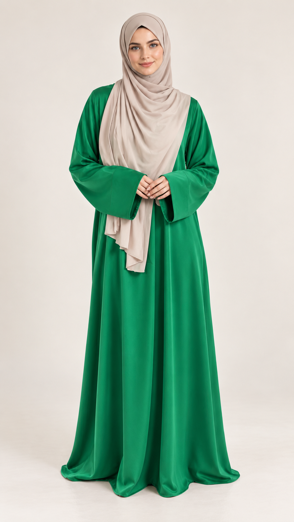 Satin Dress Green - vooraanzicht