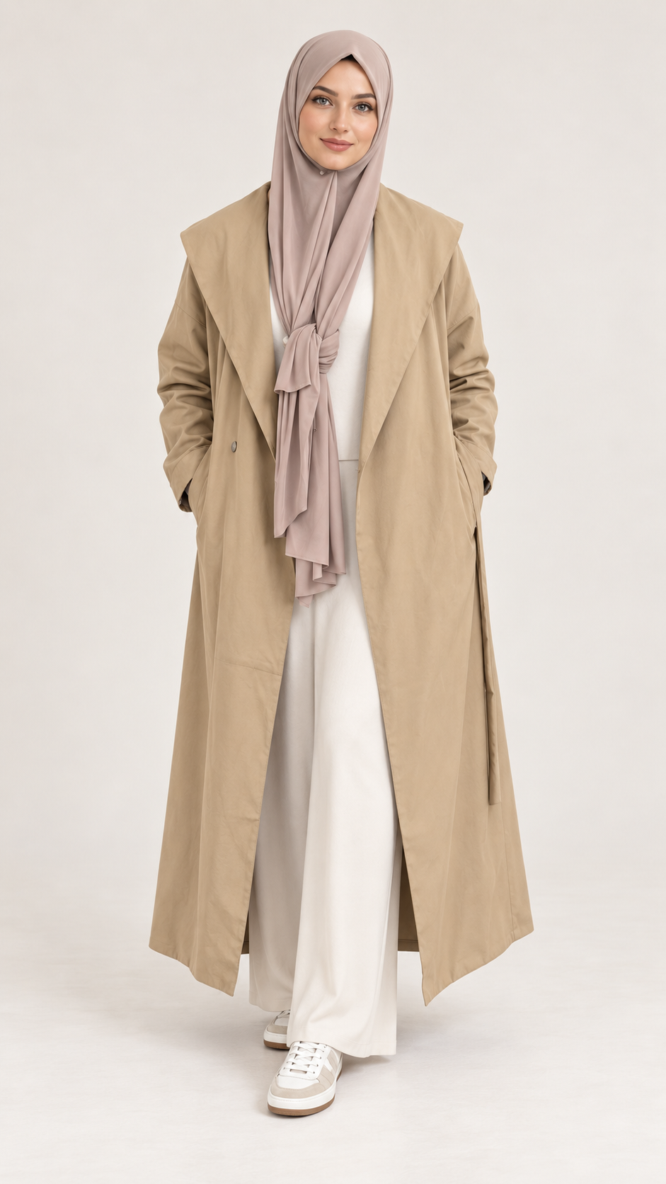 Trenchcoat Beige - vooraanzicht