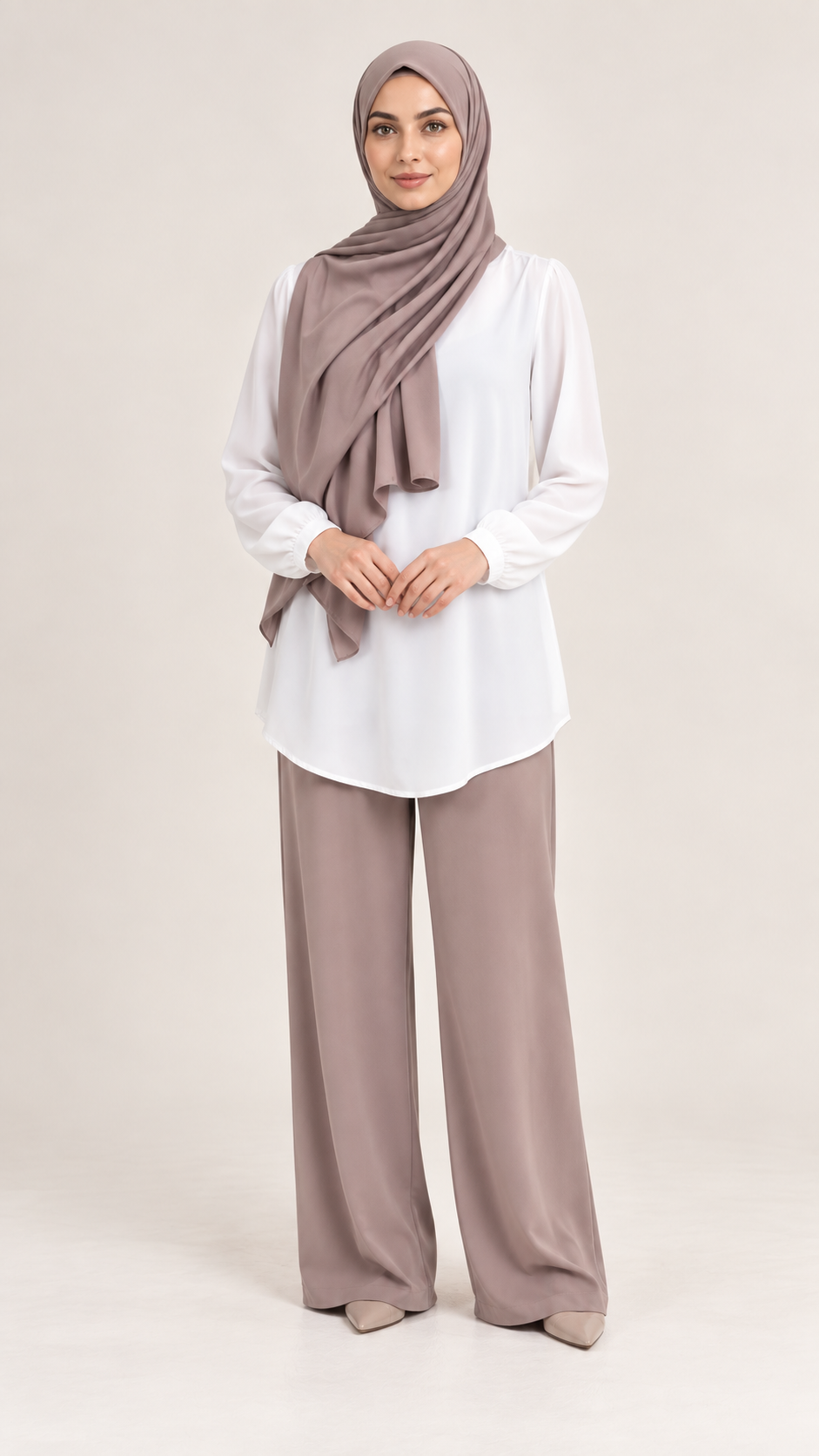 Witte blouse met knopen - vooraanzicht