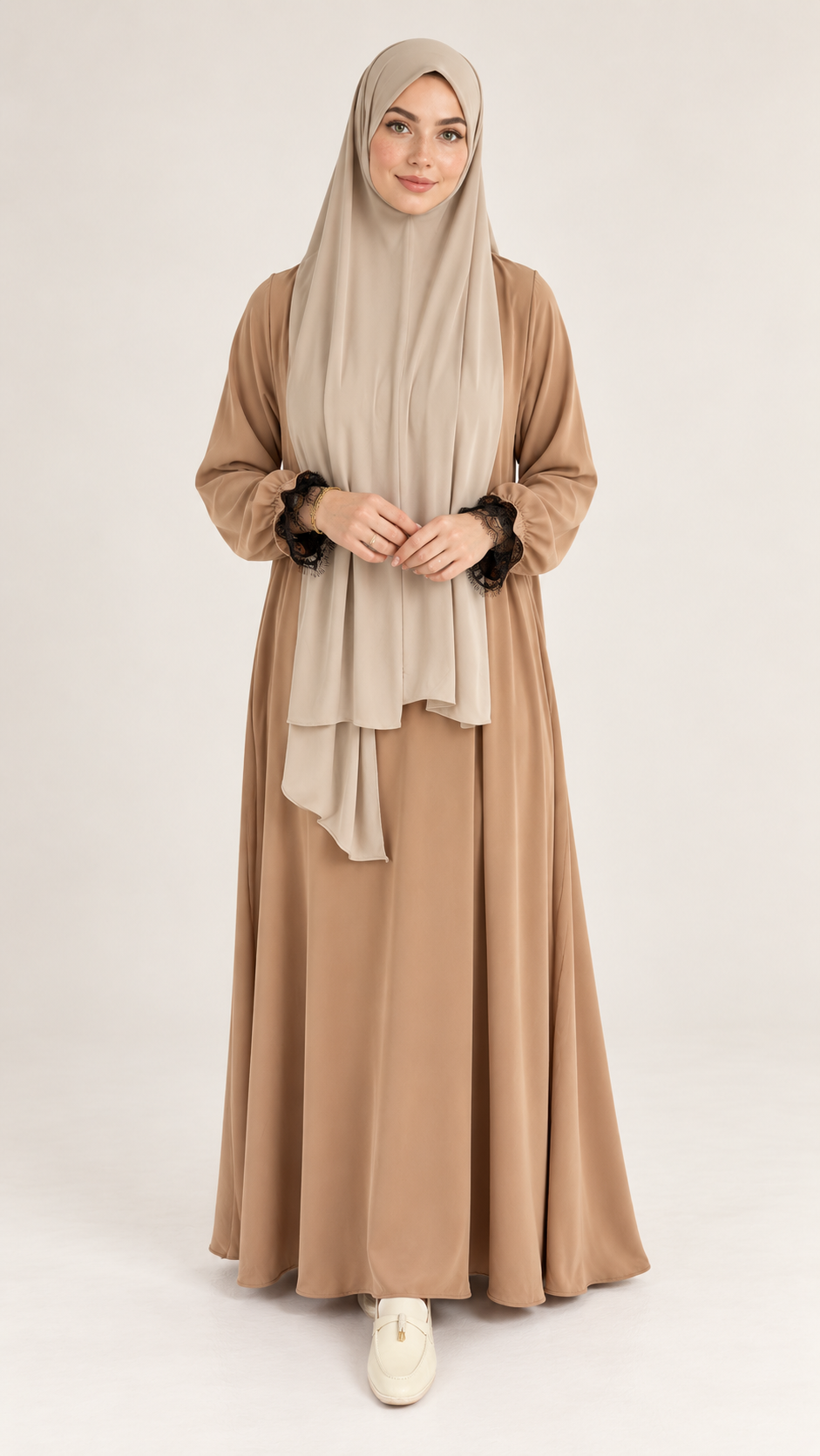 Abaya Noor-Caramel - vooraanzicht