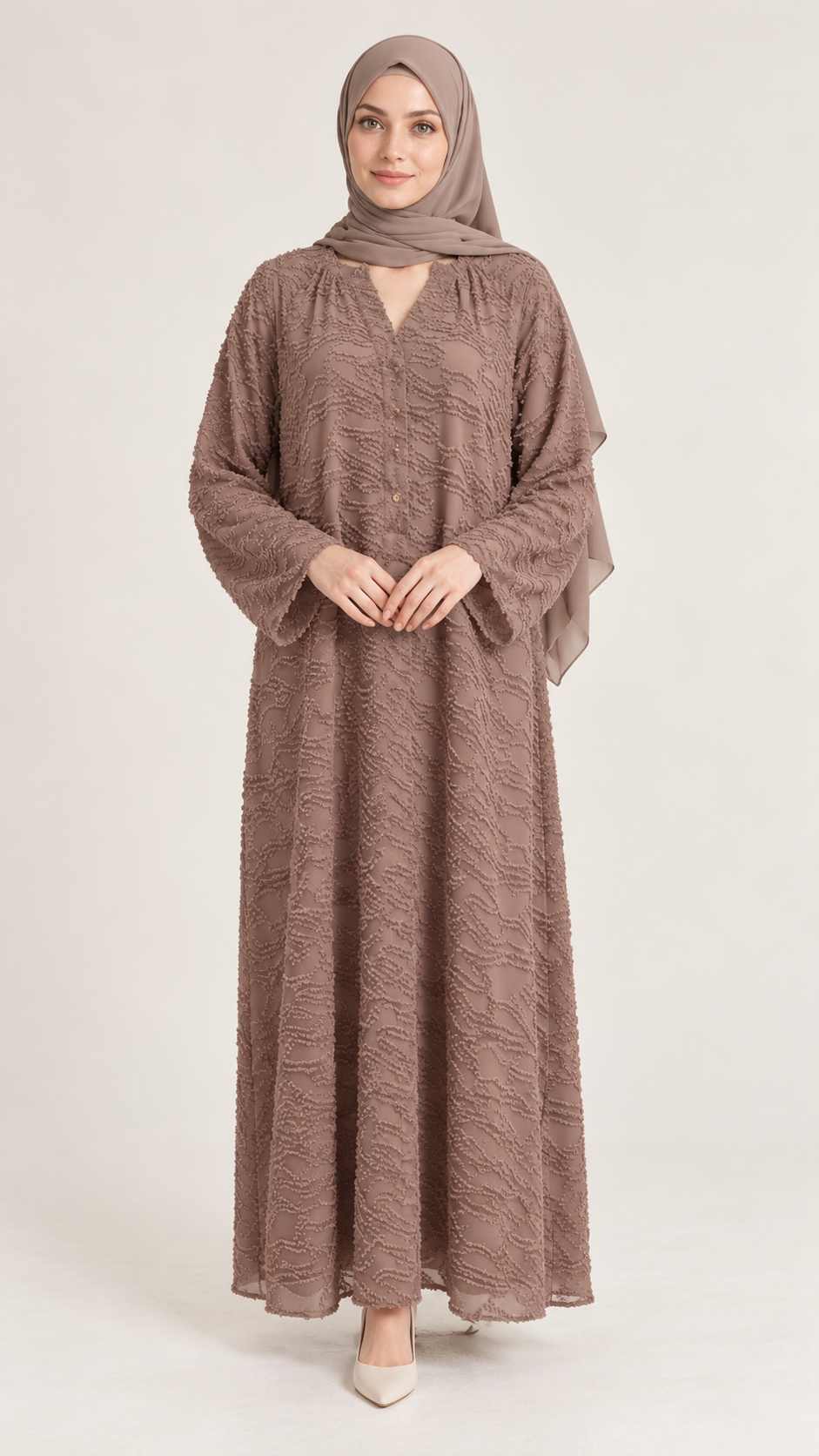 Midi dress Brown - vooraanzicht