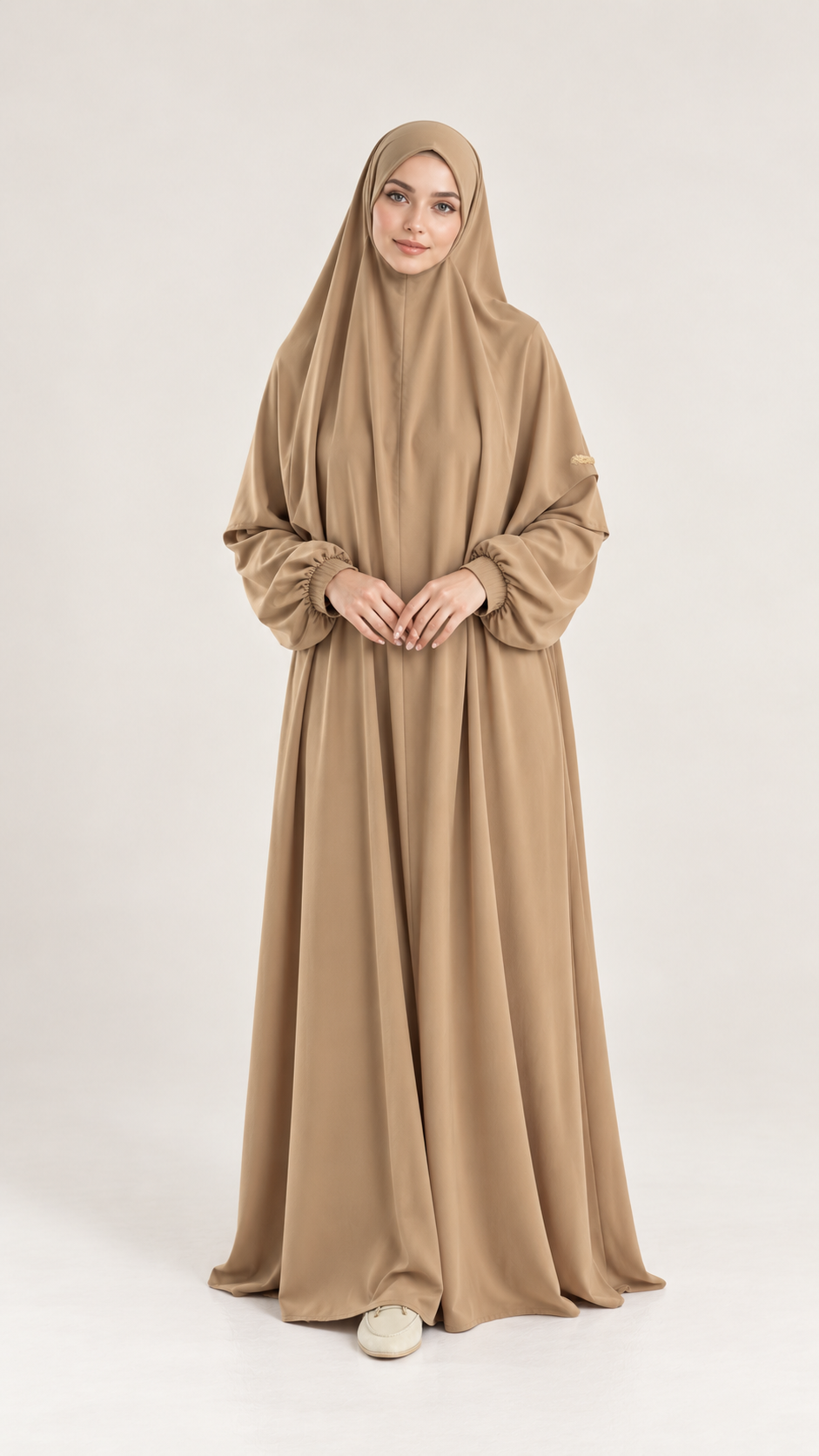 Abaya+ tie-back Caramel - vooraanzicht