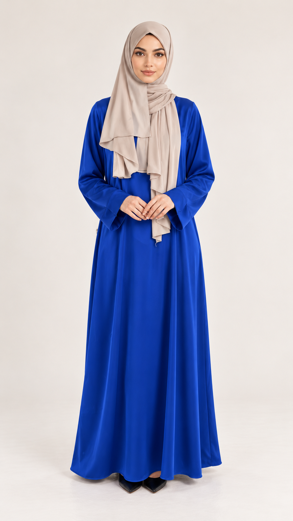 Satin Dress Royal Blue - vooraanzicht