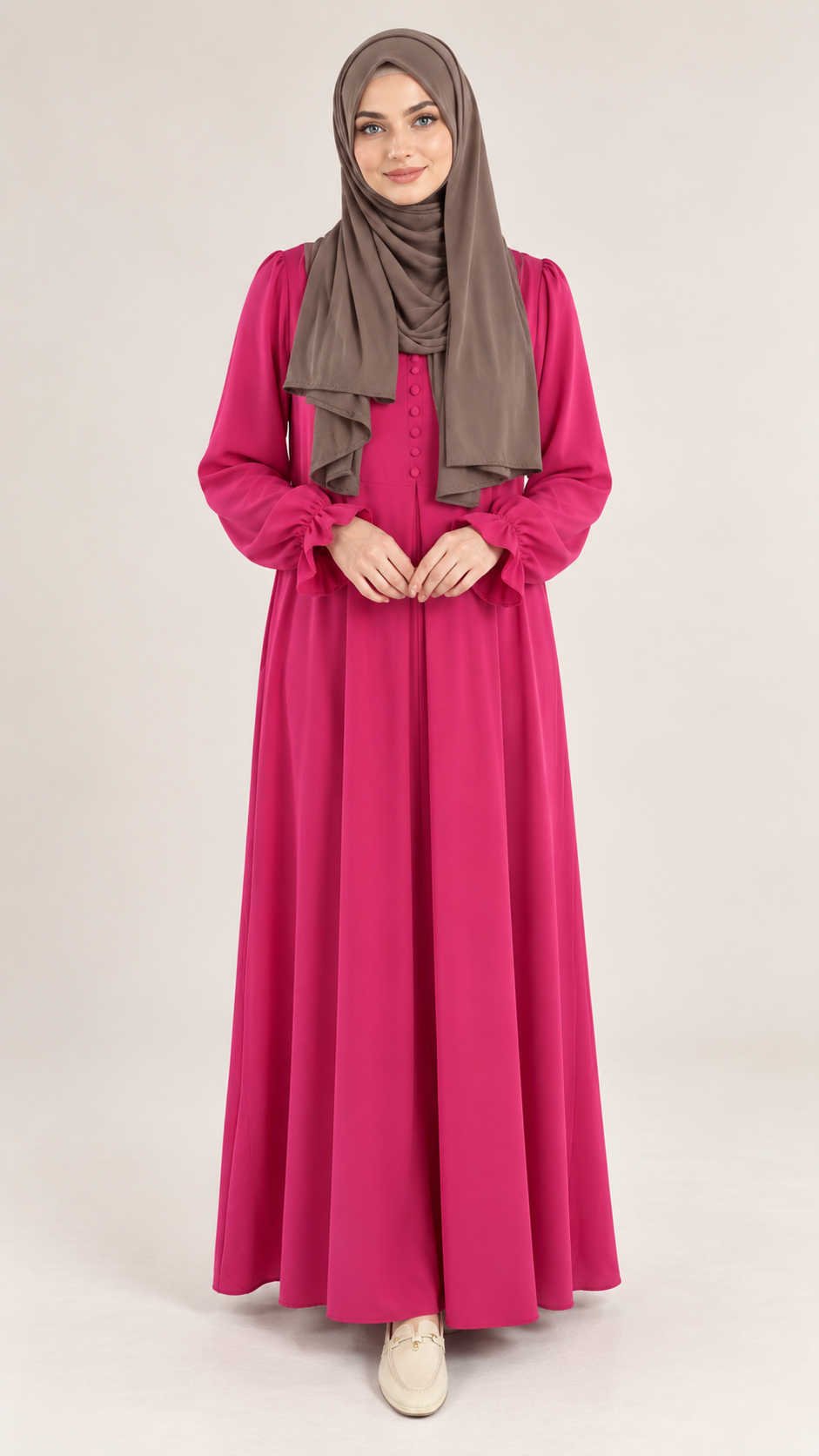 Nora dress- Fuchsia - vooraanzicht