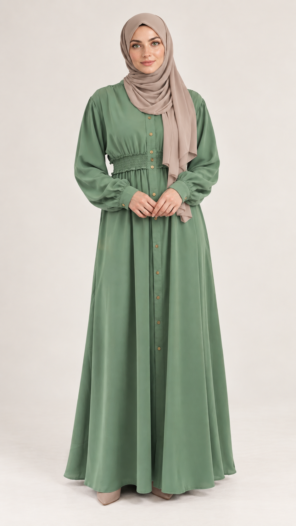 Maxi dress Yasmin Groen - vooraanzicht