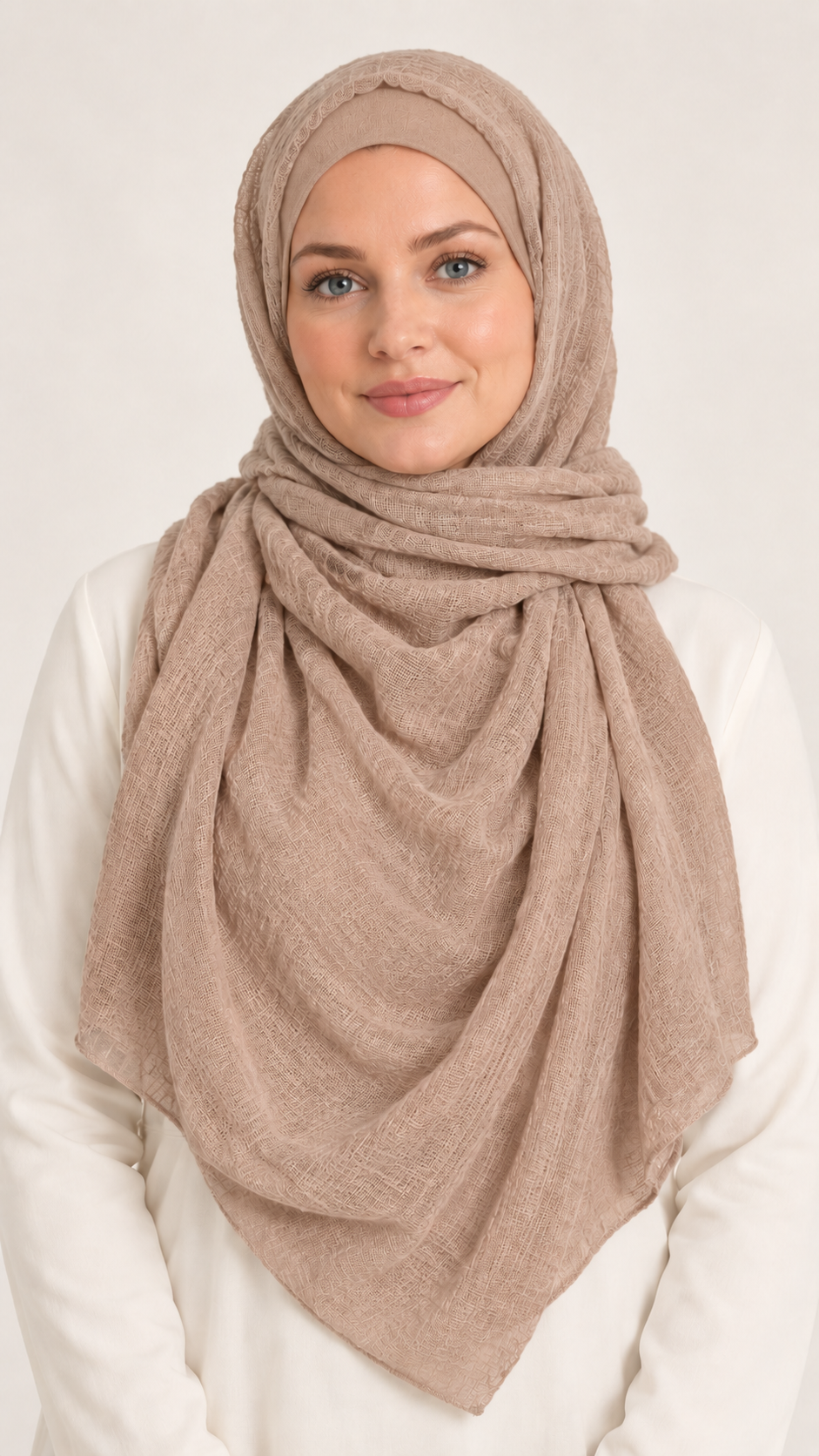 Skin hijab poederroze - vooraanzicht