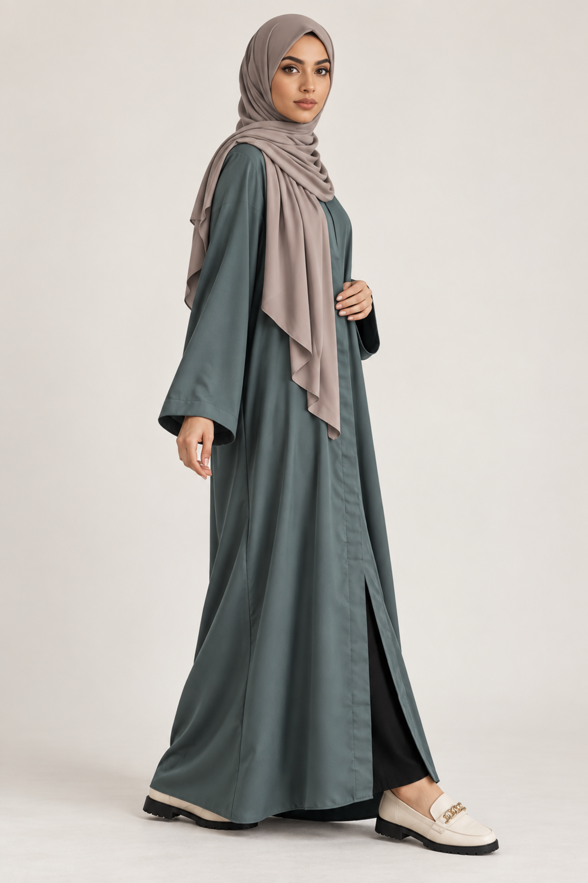 Groene Kimono - zijaanzicht