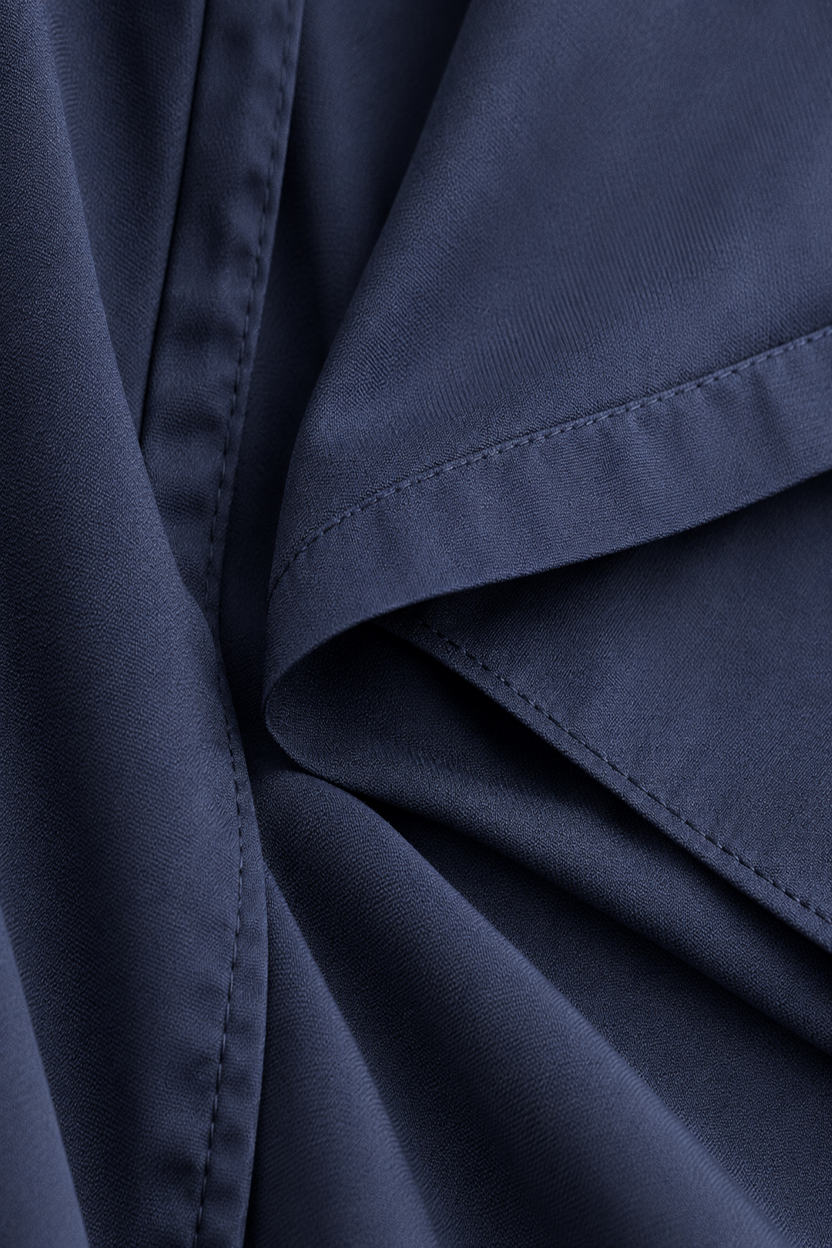 Marine blauwe kimono - stofdetail
