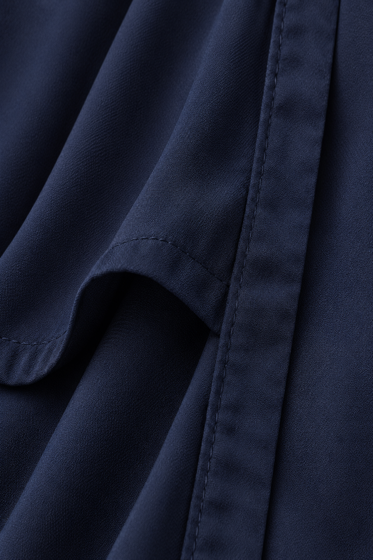 Donker blauwe kimono - stofdetail