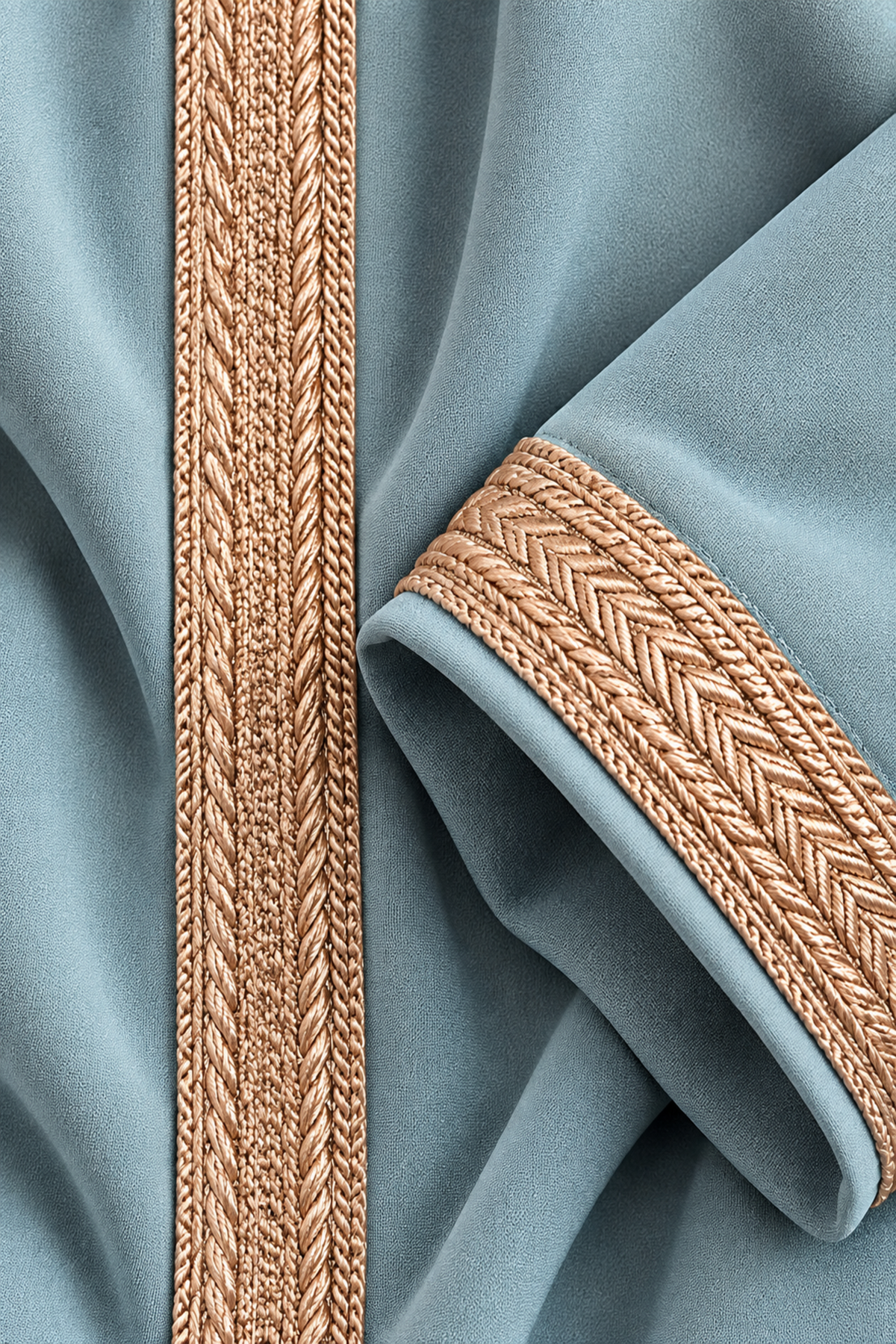Djellaba blauw - stofdetail