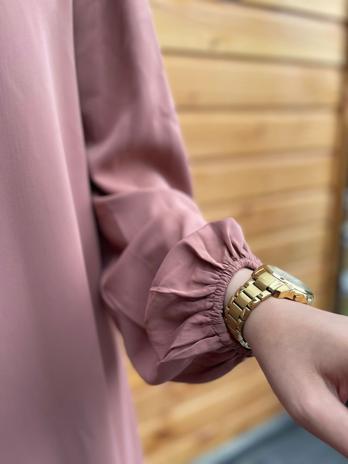Lange blouse met knopen- Pink