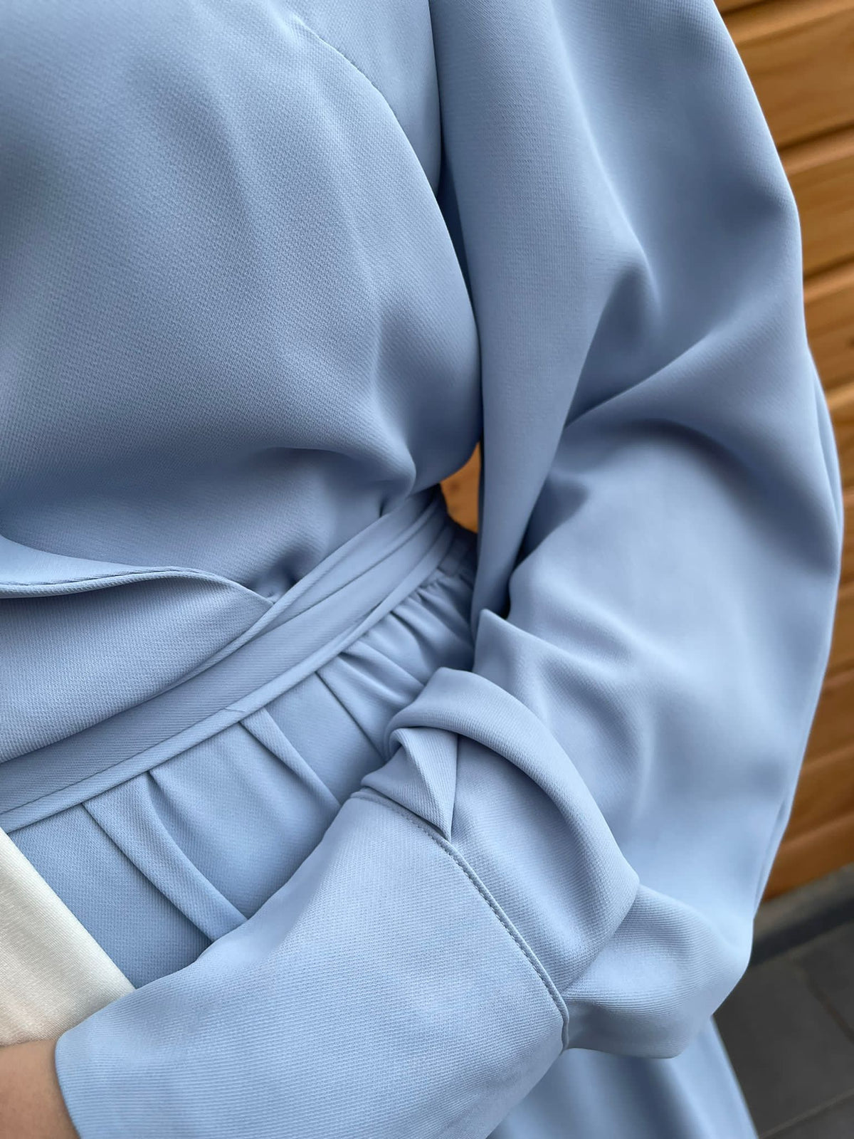 Abaya met V hals-Blue