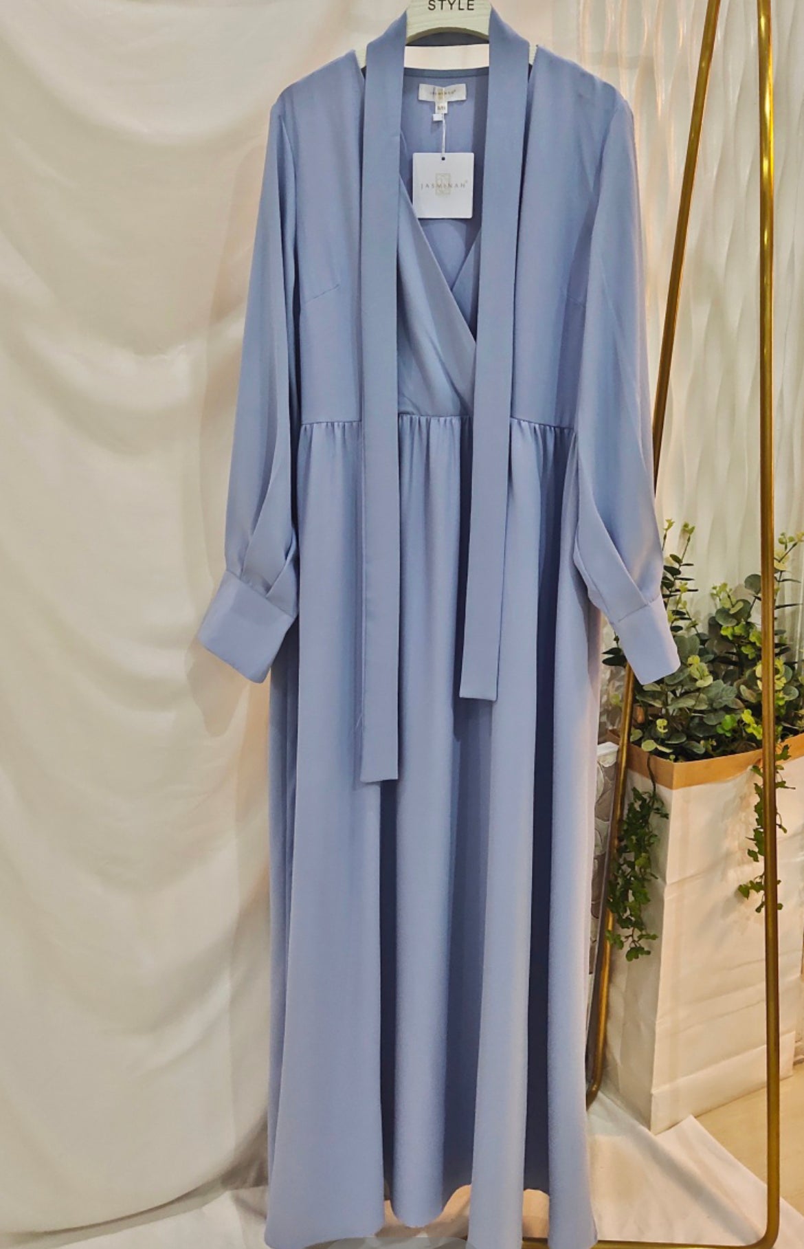 Abaya met V hals-Blue