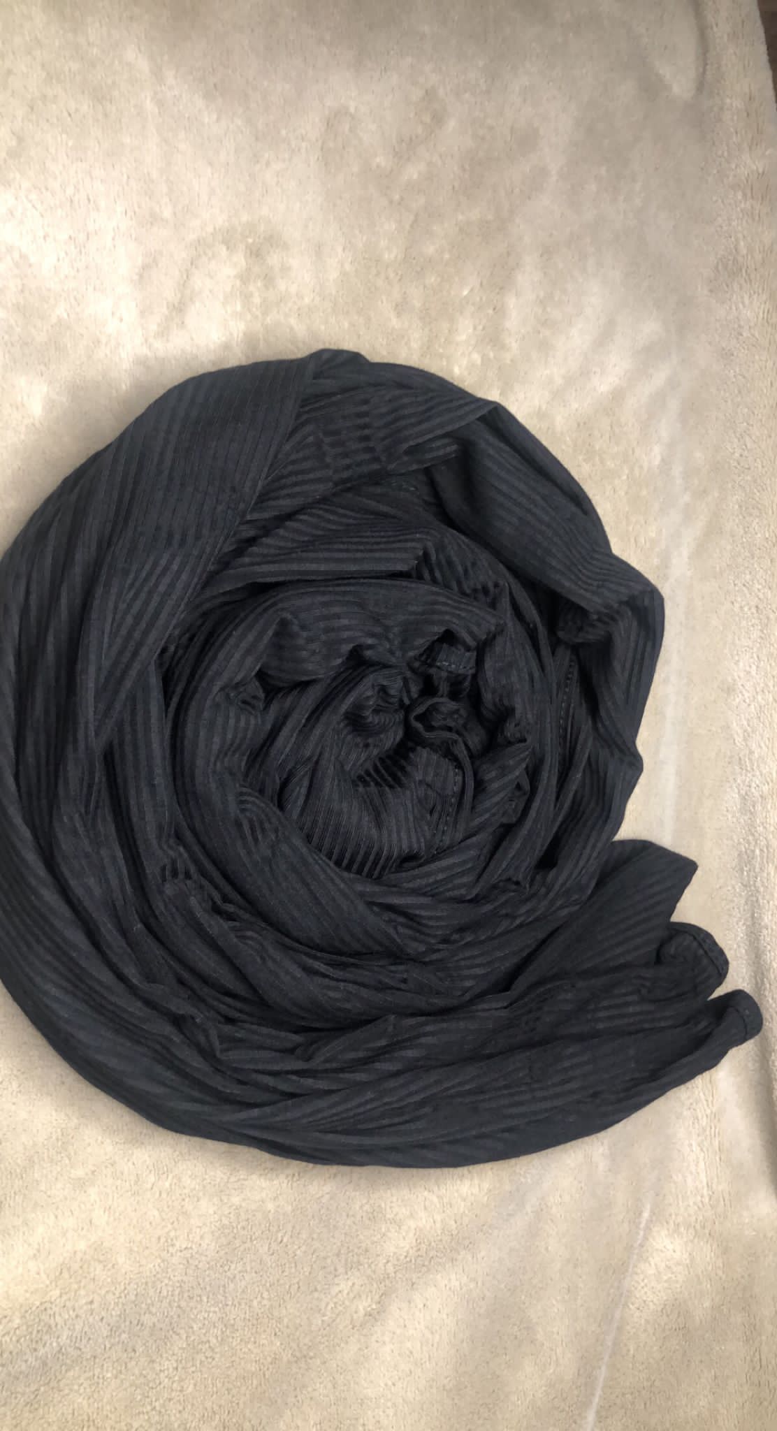 Ribbed Stretch sjaal- Zwart