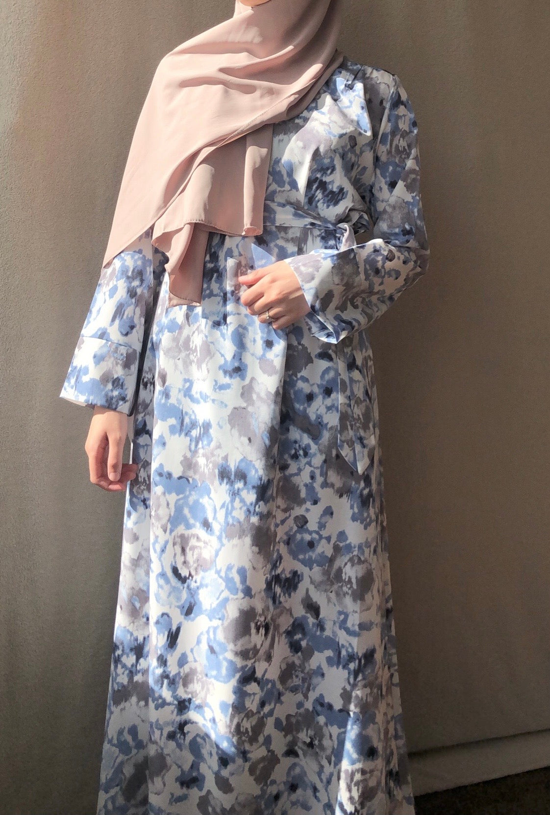 Jurk met print- blauw