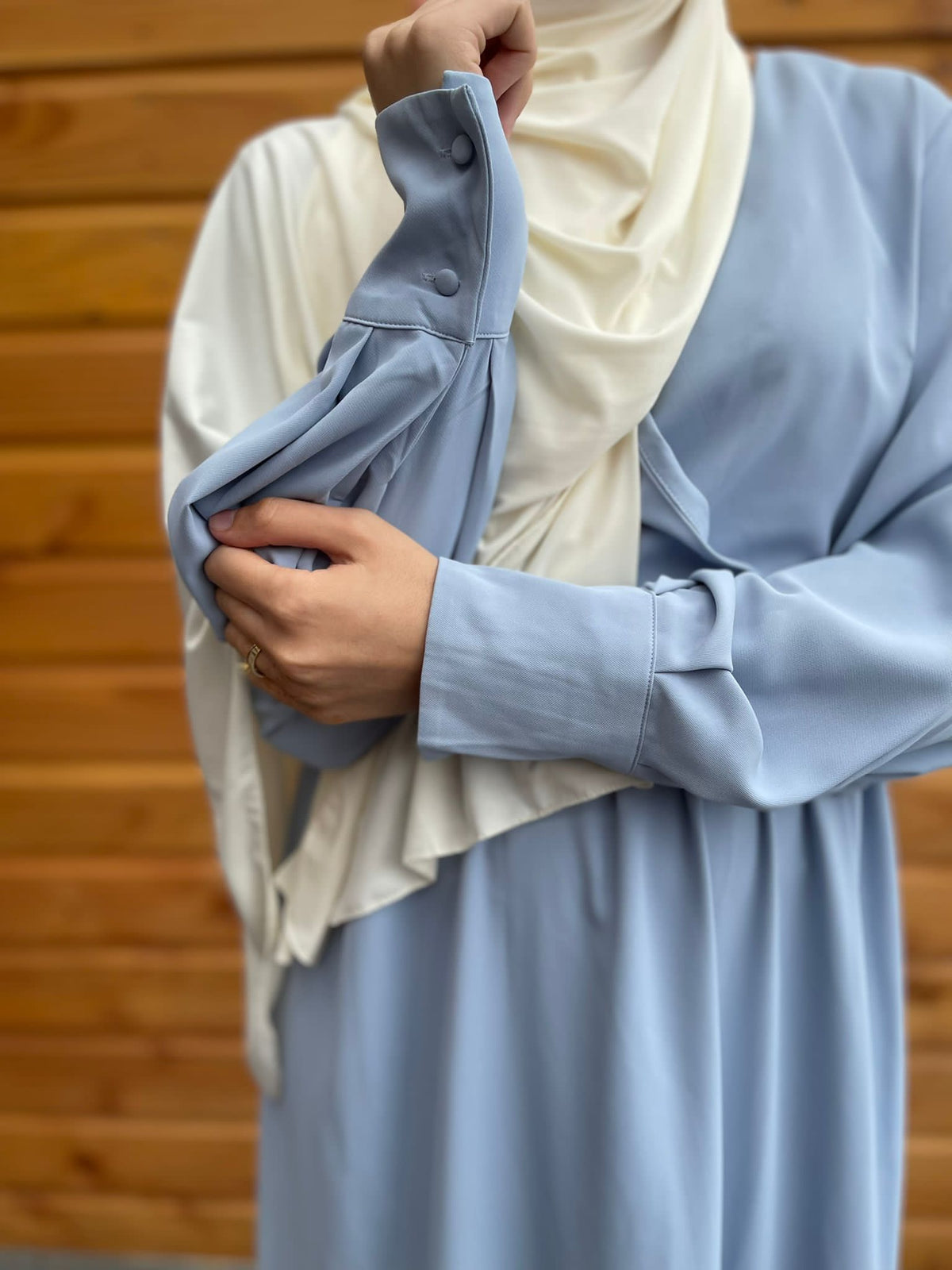Abaya met V hals-Blue