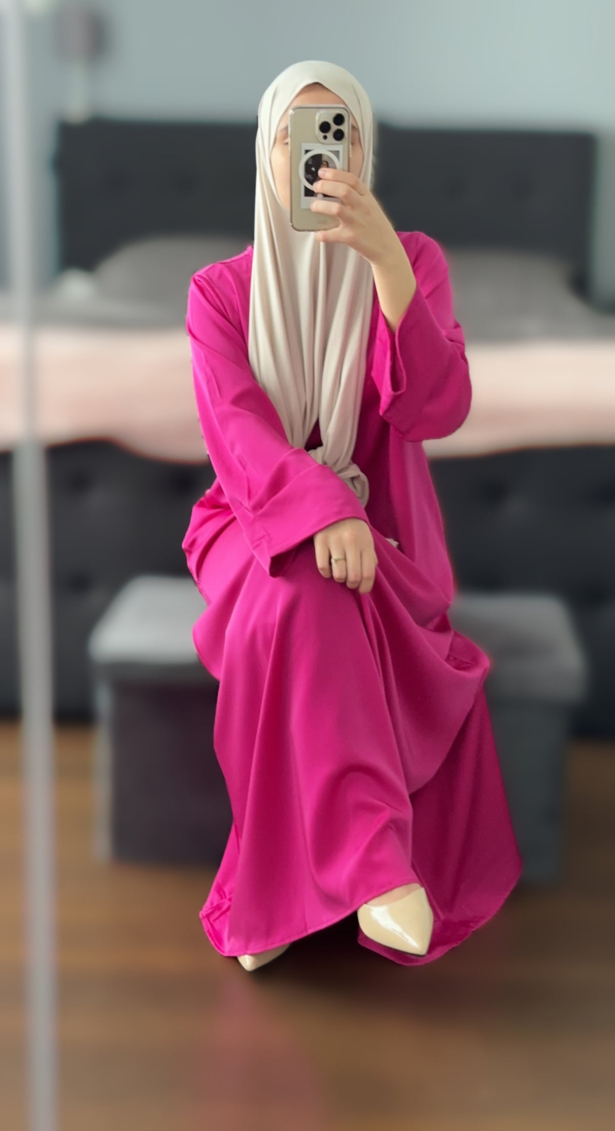 Satin Dress Fuchsia