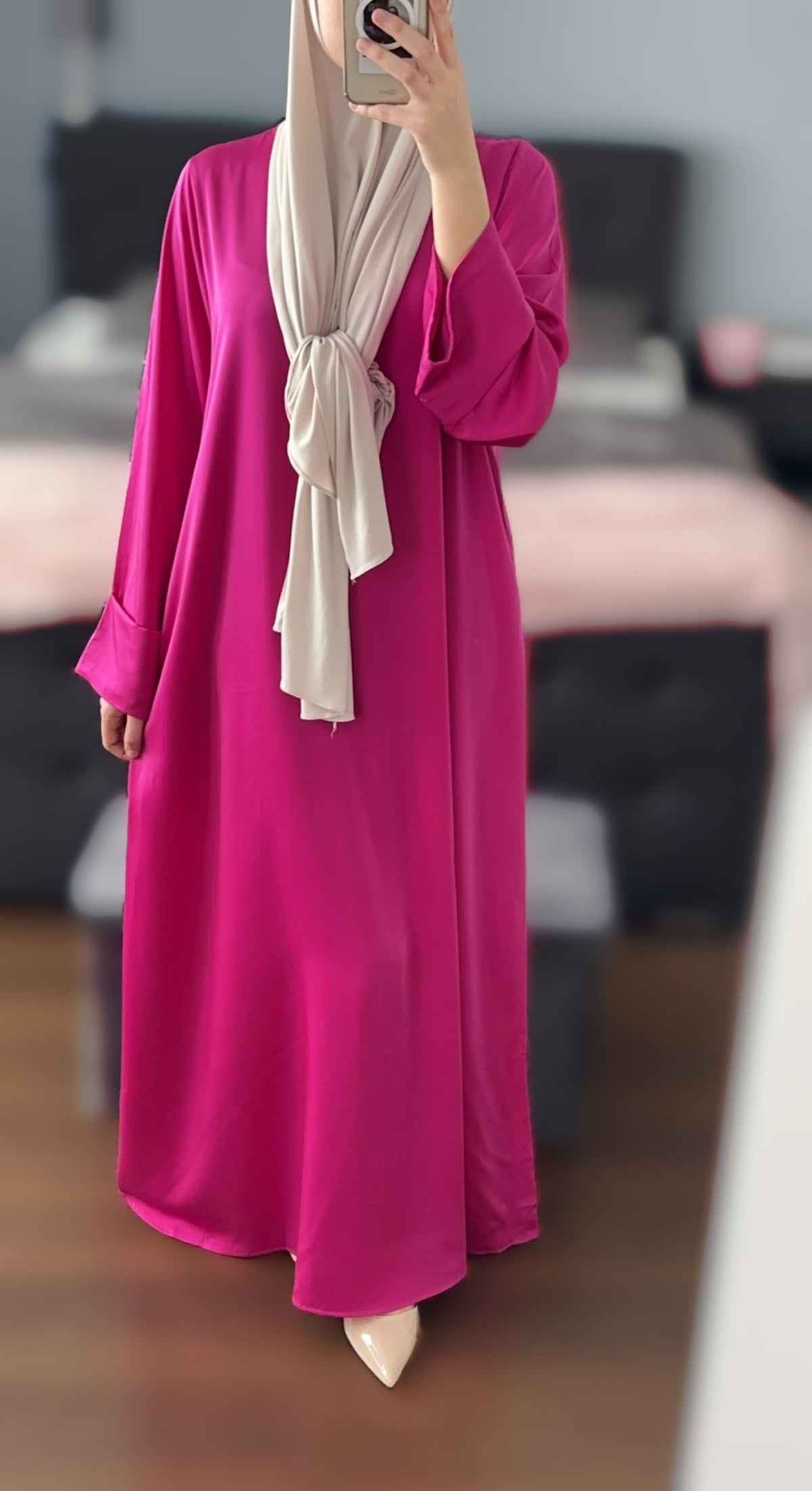 Satin Dress Fuchsia