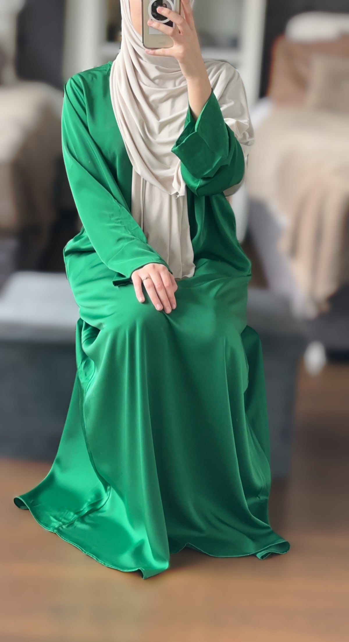 Satin Dress Green