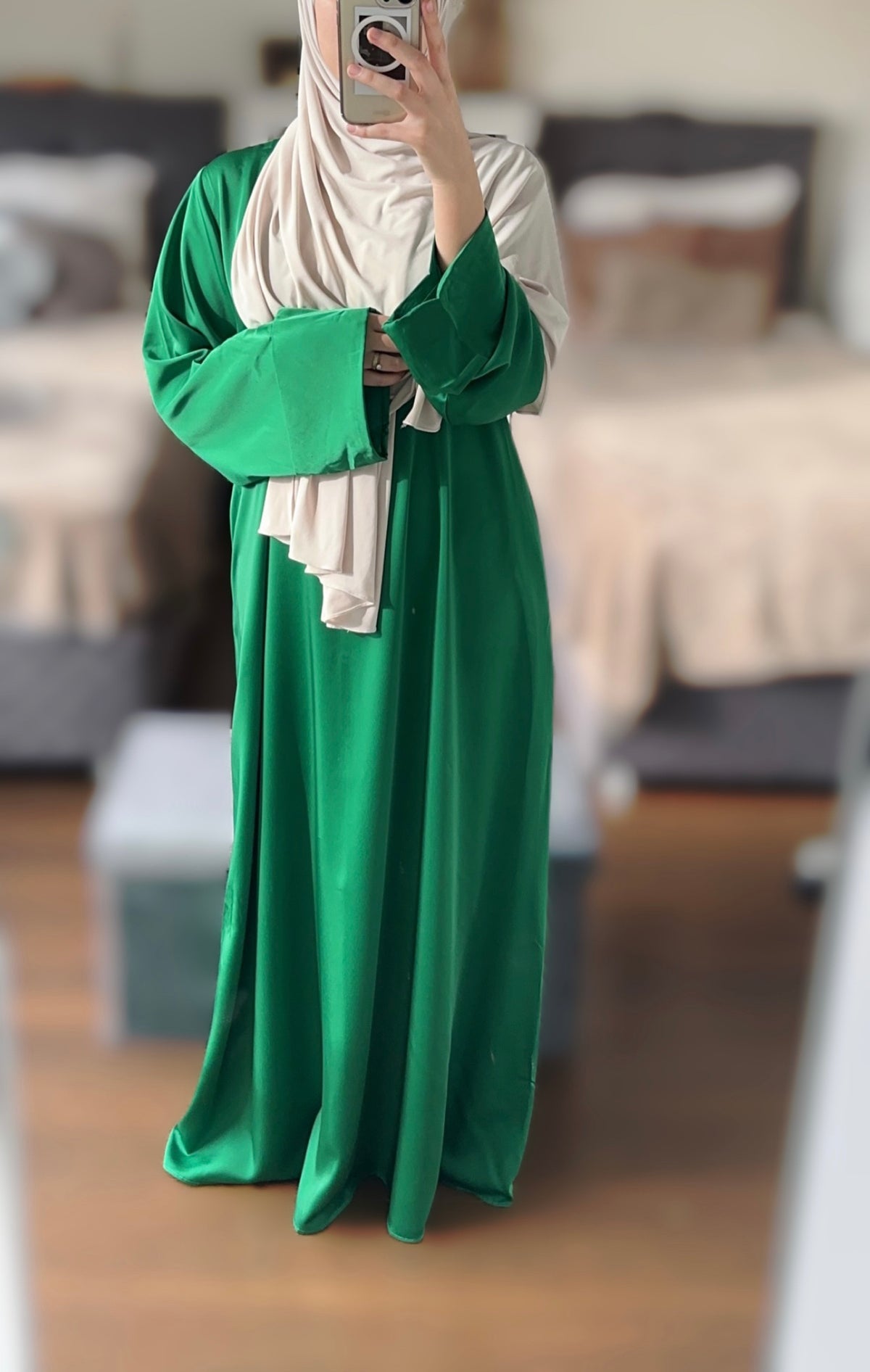 Satin Dress Green
