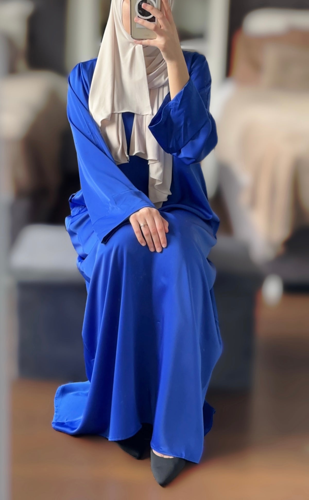 Satin Dress Royal Blue