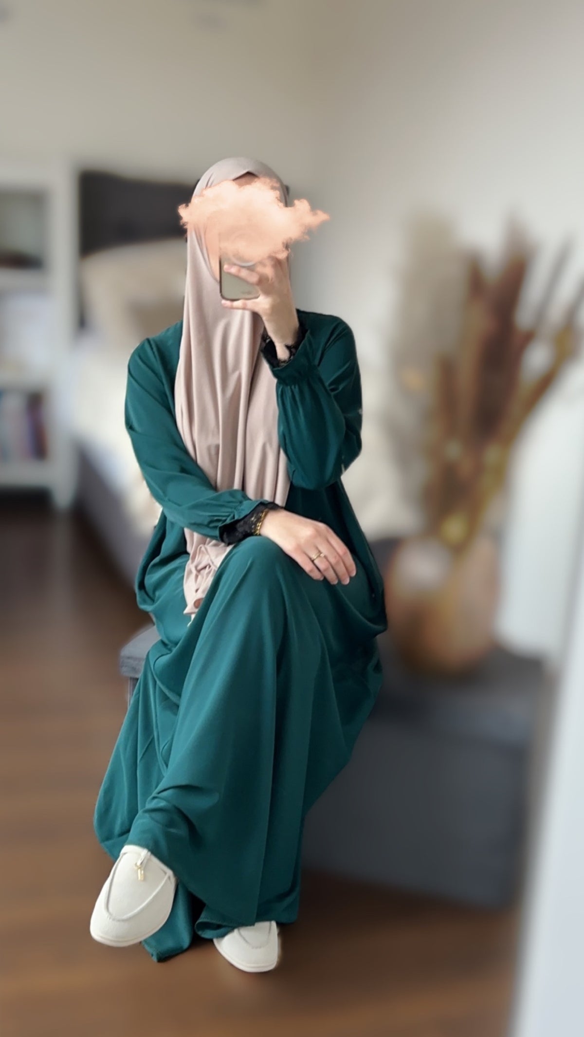 Abaya- noor donker turquoise