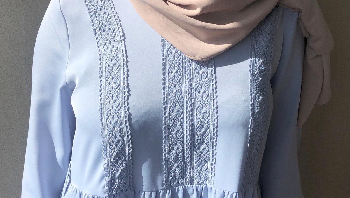 Jurk met kant- Blauw