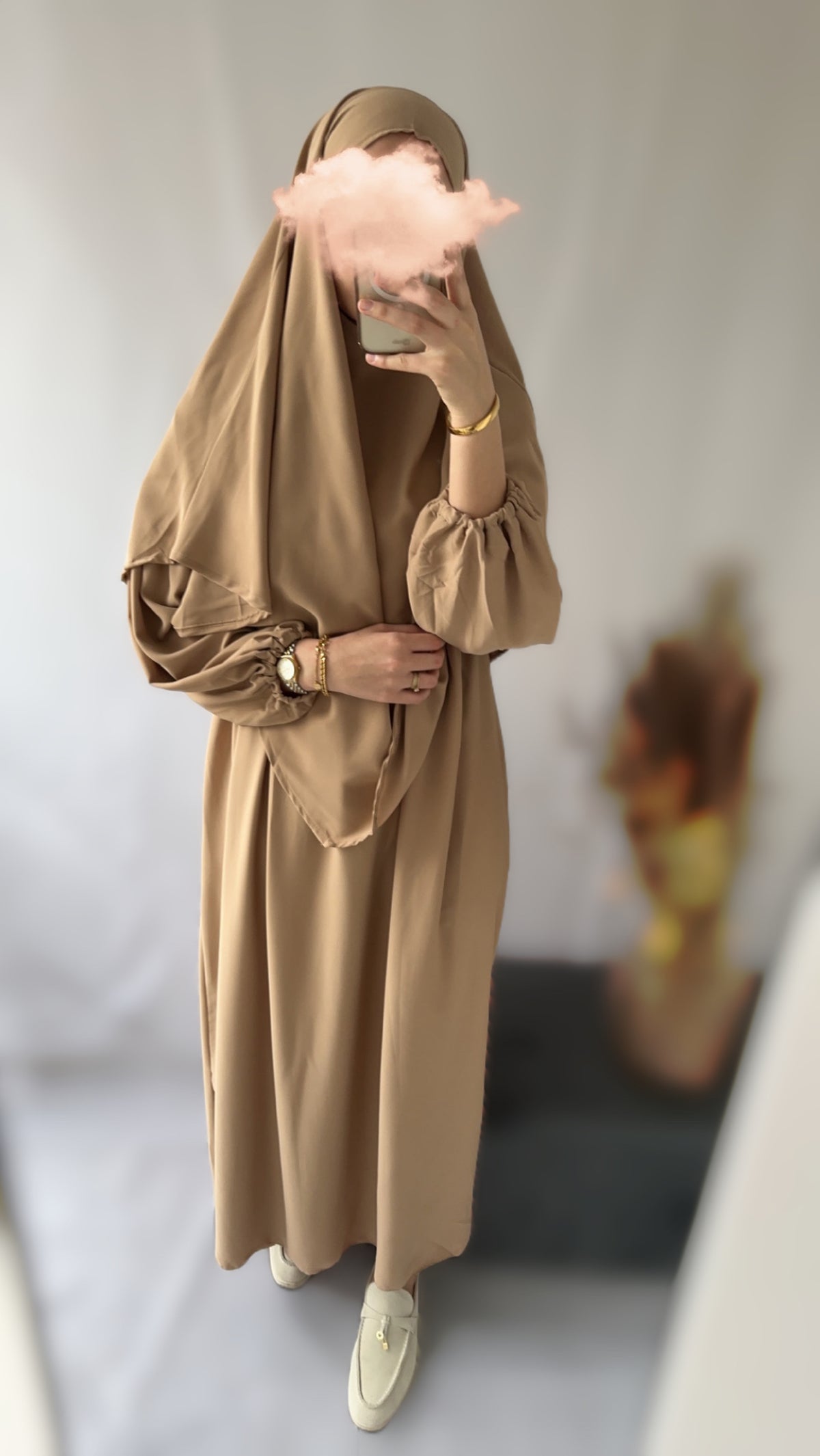Abaya+ tie-back Caramel