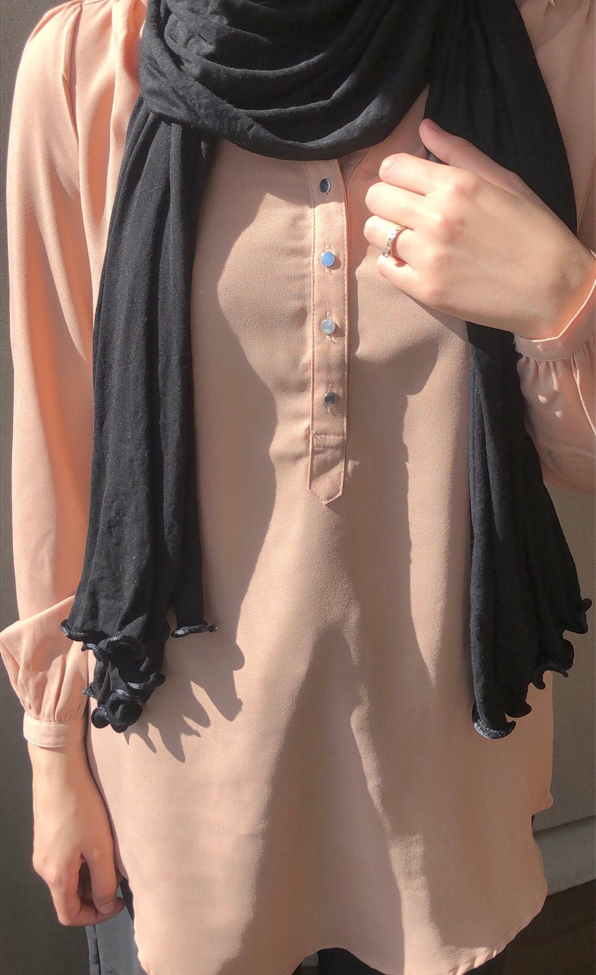 Roze blouse met knopen