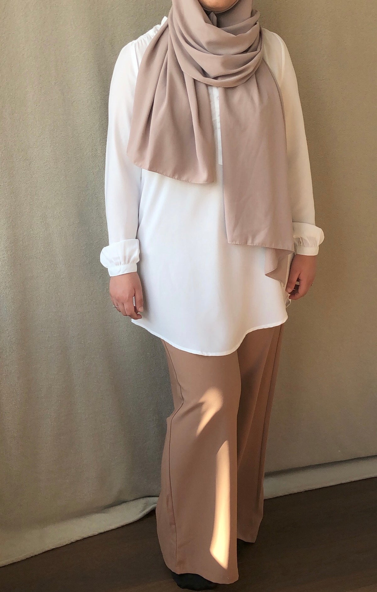 Wijde broek- Beige