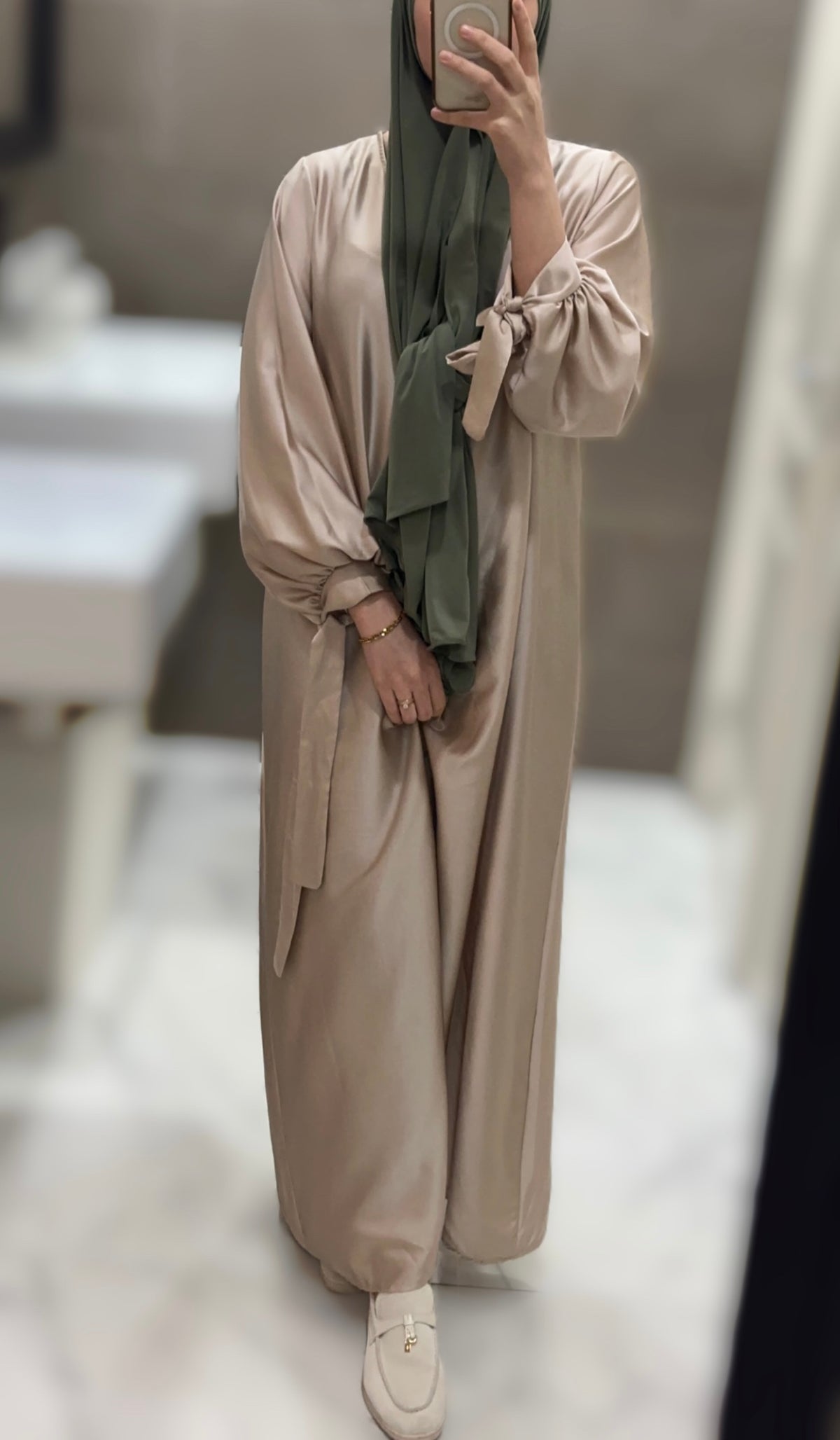 strikjes jurk- beige
