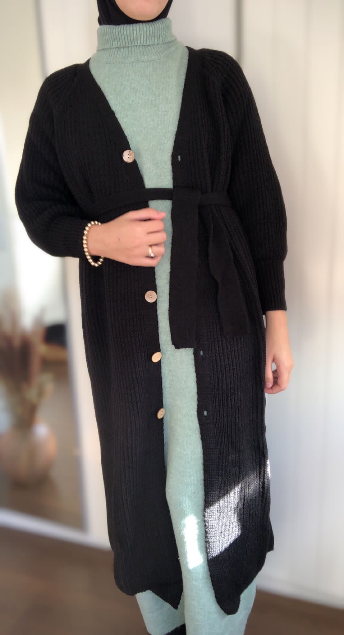 Lange vest zwart