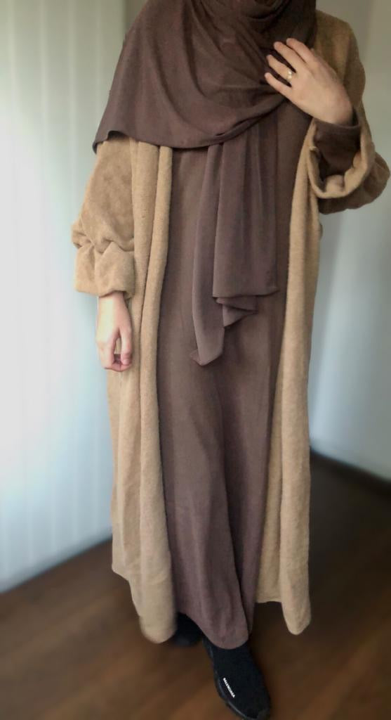 Vest met pofmouwen camel