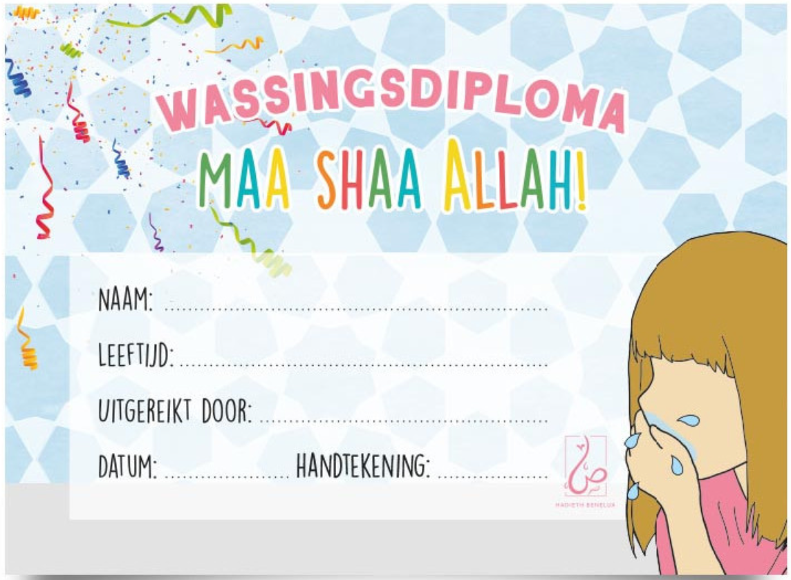 Wassingsdiploma voor meisjes