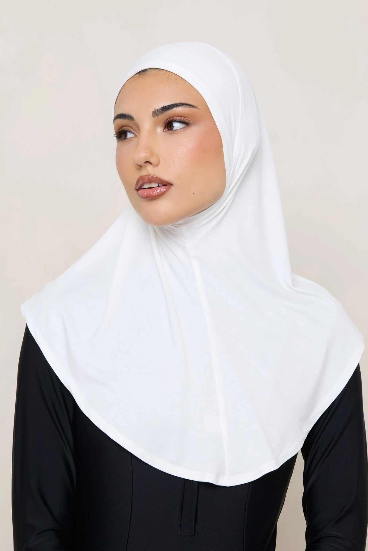 Amira hoofddoek 2 delig katoen WIT